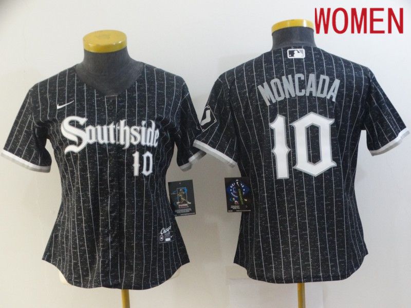 Women Chicago White Sox 10 Moncada City Edition Black Game Nike 2021 MLB Jerseys